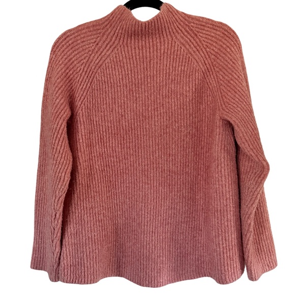 Madewell Ribbed Mock Neck Wool Blend Sweater – Size L – Dusty Pink - Picture 4 of 6